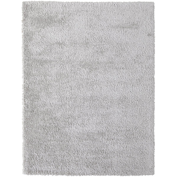 Mercer41 Loman Solid Color Plush Performance Light Gray Shag Rug Wayfair